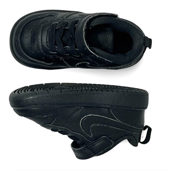 NIKE Court Borough Low 2 | Toddler 6C [BQ5453-001] Triple Black - Picture 2 of 8